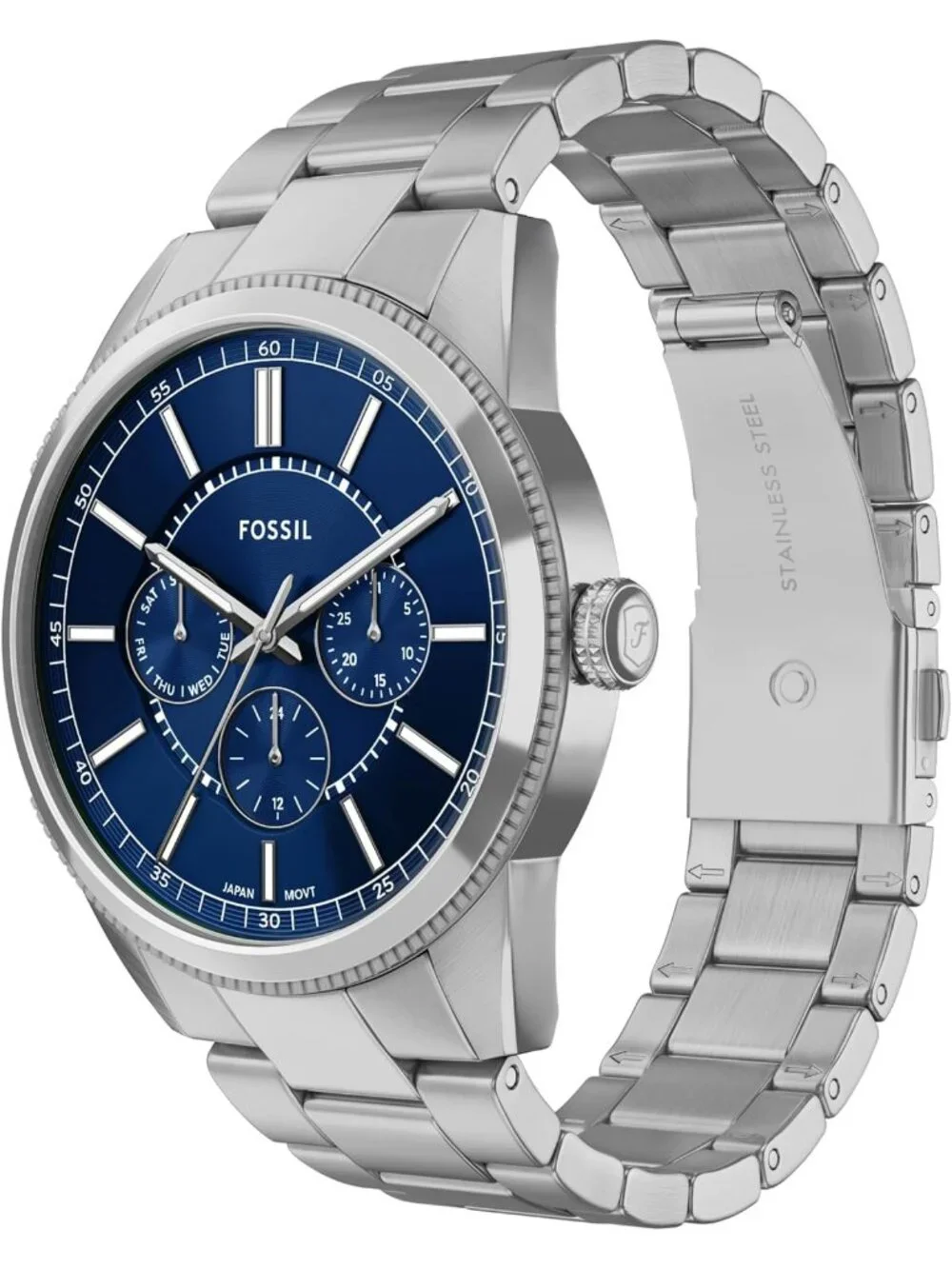 Men's Silver/Blue Pearson Multifunction Stainless Steel Bracelet Wrist Watch